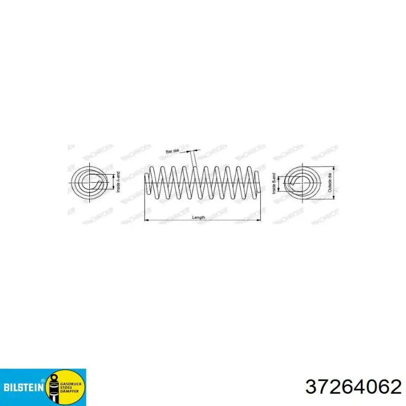 37264062 Bilstein muelle de suspensión eje delantero