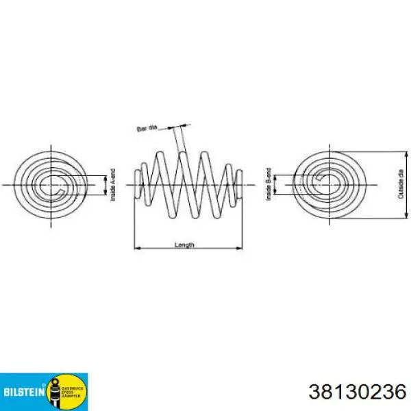 Muelle de suspensión Bilstein 38130236