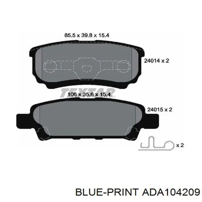 Pastillas traseras de freno Blue Print ADA104209 precio, desde 20,87 EUR
