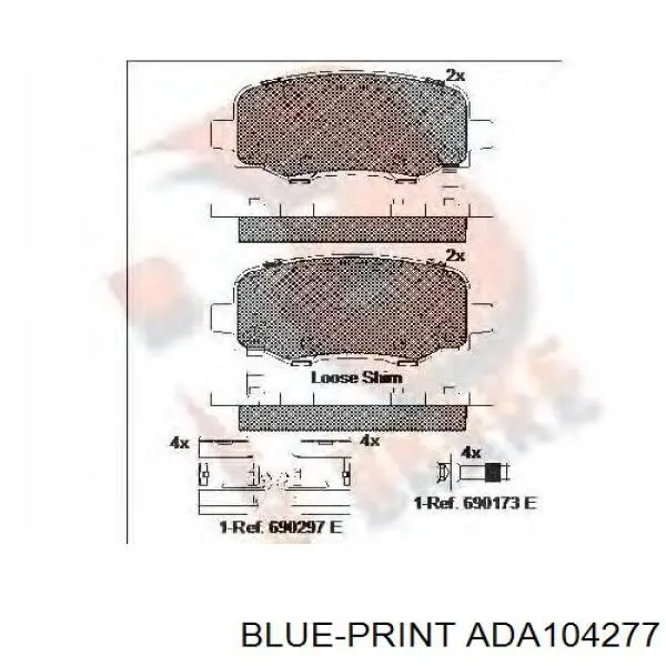 Comprar ADA104277 Blue Print Pastillas de freno traseras