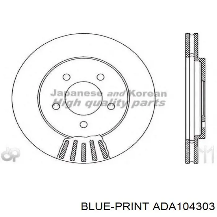 Disco de freno ADA104303 Blue Print