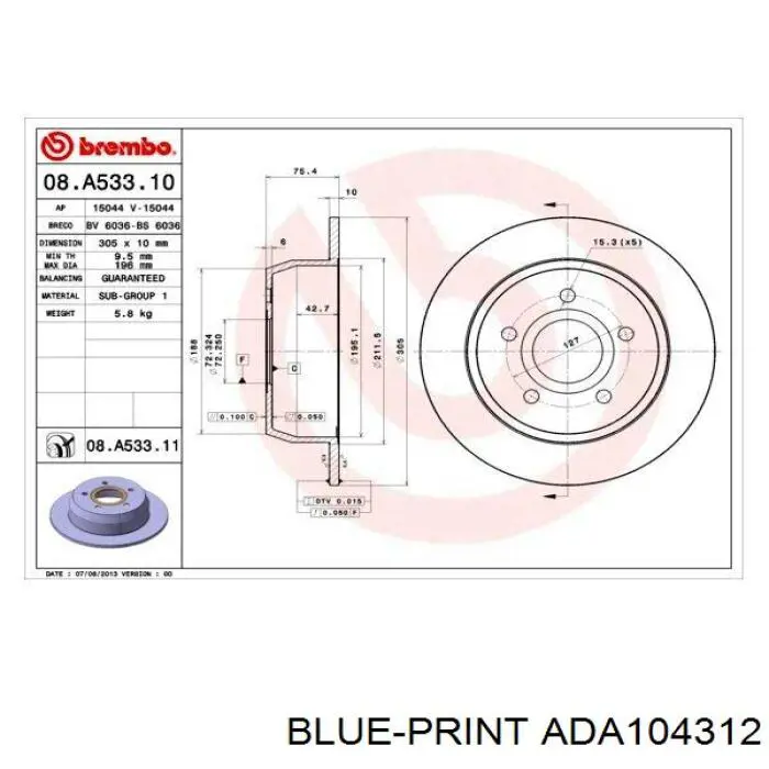 Disco de freno trasero Jeep Cherokee 2 XJ