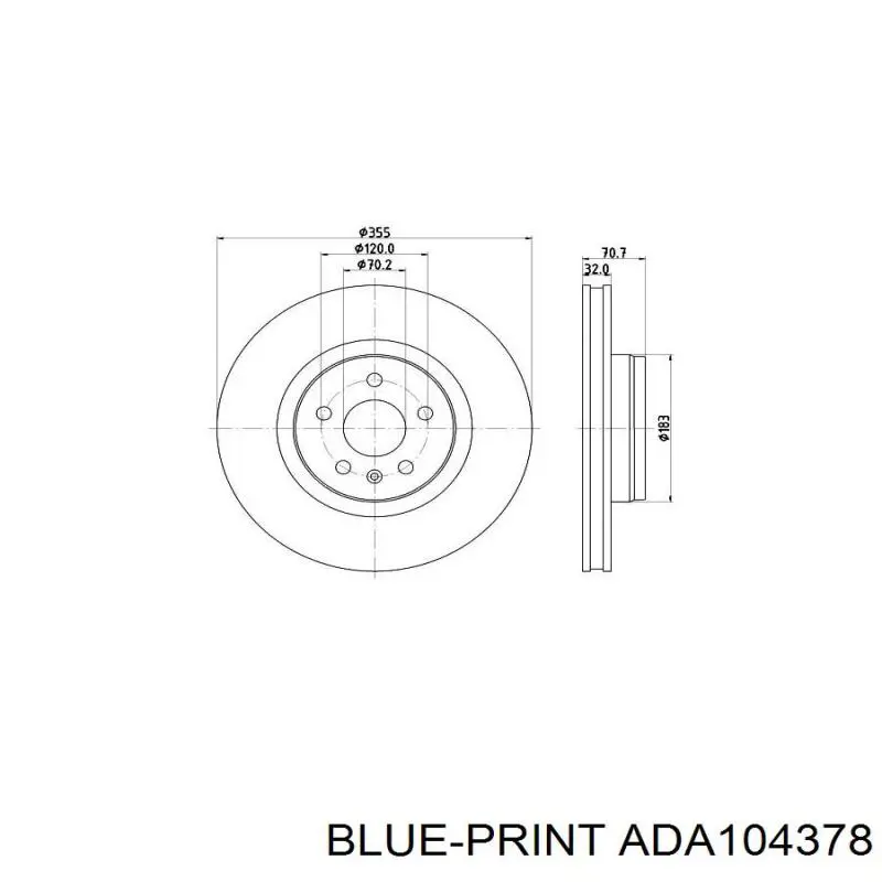 ADA104378 Blue Print disco de freno delantero