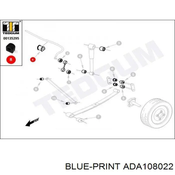 Comprar 4228785 Chrysler Buje de barra estabilizadora trasera