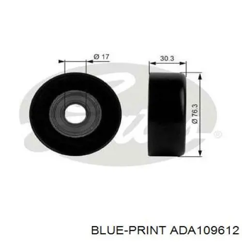 ADA109612 Blue Print polea inversión / guía, correa poli v