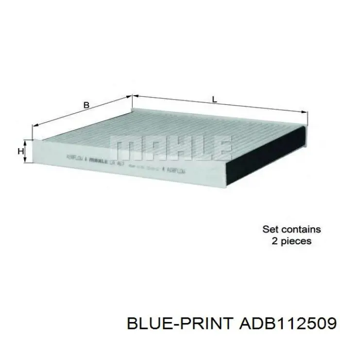 Filtro de habitáculo ADB112509 Blue Print