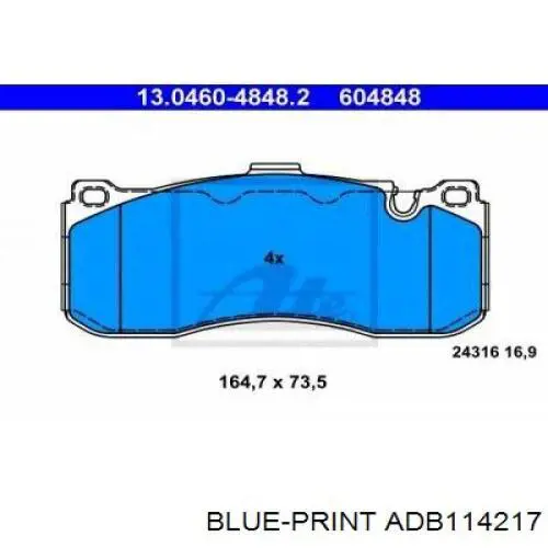ADB114217 Blue Print pastillas de freno delanteras