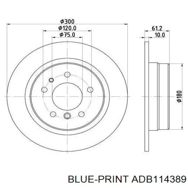 ADB114389 Blue Print disco de freno trasero
