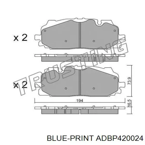 Comprar ADBP420024 Blue Print Pastillas delanteras de freno