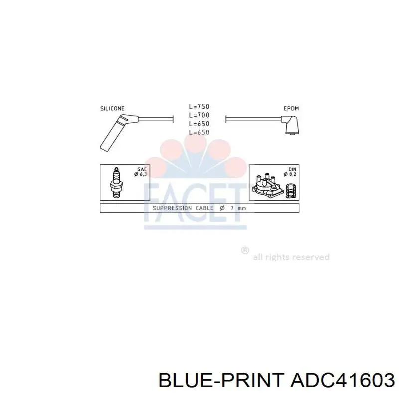 ADC41603 Blue Print cables de bujías