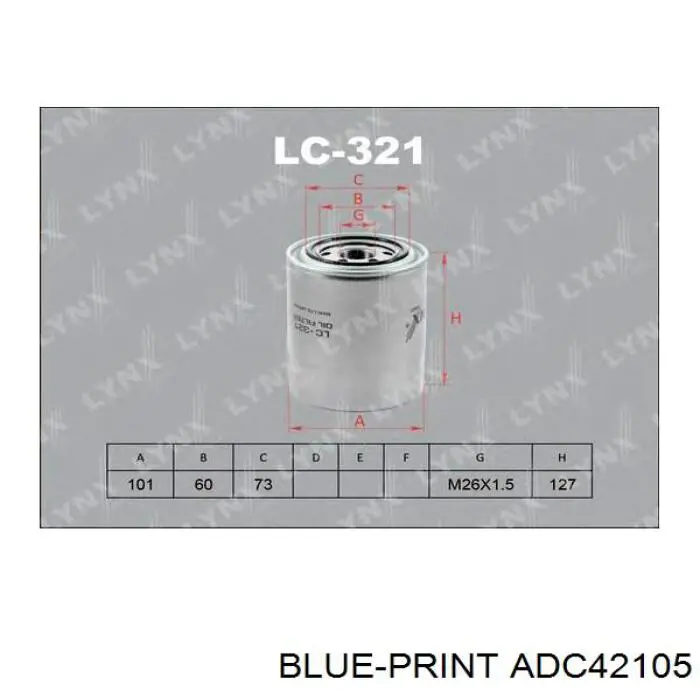 Filtro de aceite ADC42105 Blue Print