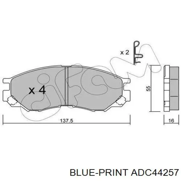 Pastillas de freno delanteras BLUE PRINT ADC44257