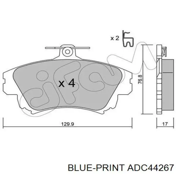 ADC44267 Blue Print pastillas de freno delanteras