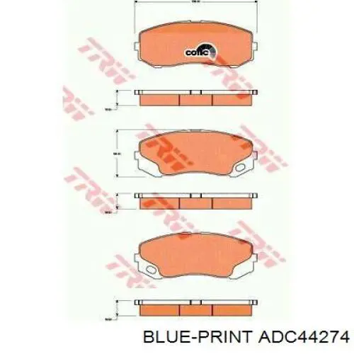 ADC44274 Blue Print pastillas de freno delanteras