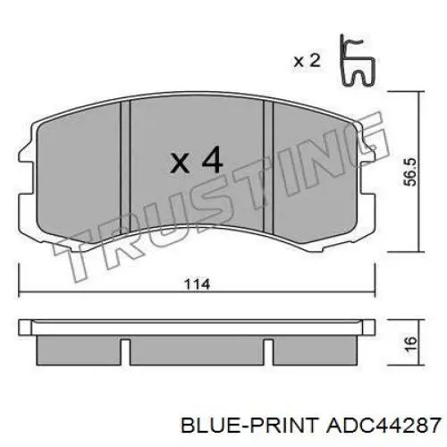 MR569224 Mitsubishi pastillas de freno delanteras