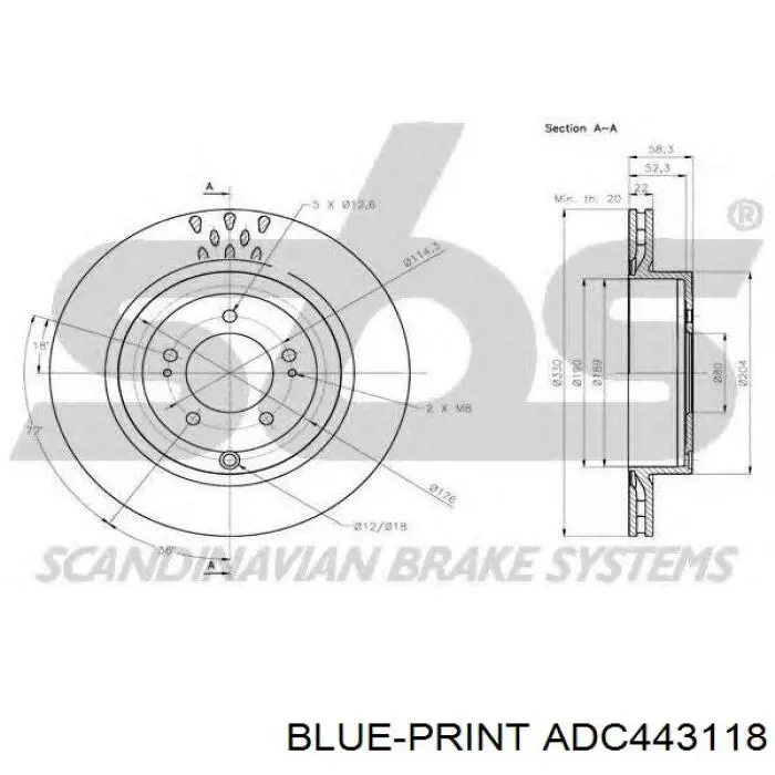 18264 ABS Freno de disco trasero