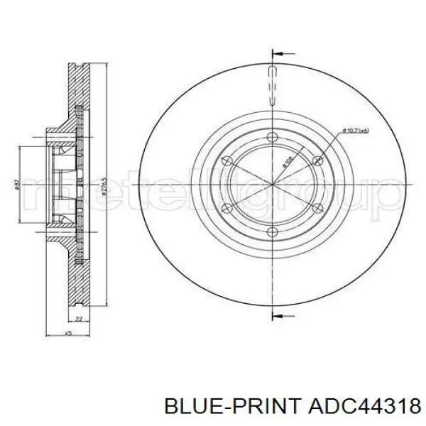 Disco de freno delantero Mitsubishi MB407038