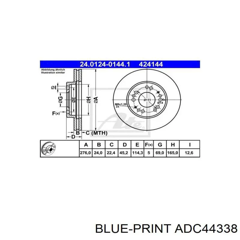 BDA220520 Open Parts disco de freno delantero