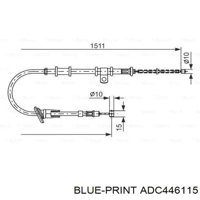 J14737 Nipparts cable de freno de mano trasero izquierdo