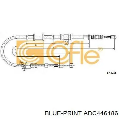 Cable de freno de mano trasero derecho MR915064 Mitsubishi