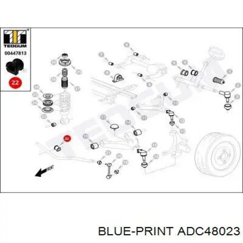 ADC48023 Blue Print casquillo de barra estabilizadora delantera