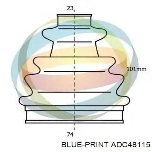 ADC48115 Blue Print fuelle, árbol de transmisión delantero exterior