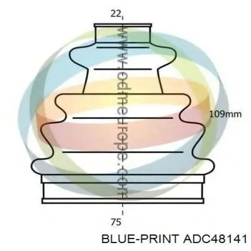 ADC48141 Blue Print fuelle, árbol de transmisión delantero interior