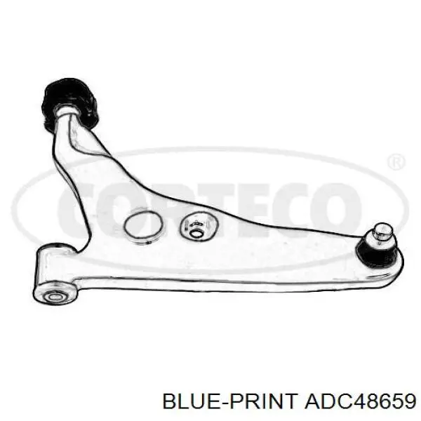 ADC48659 Blue Print barra oscilante, suspensión de ruedas delantera, inferior izquierda