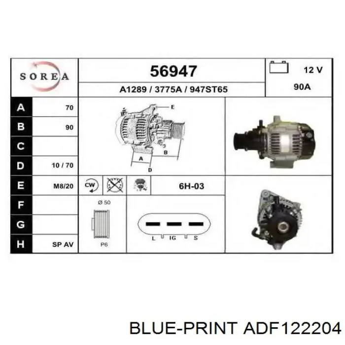 Filtro aire Blue Print ADF122204