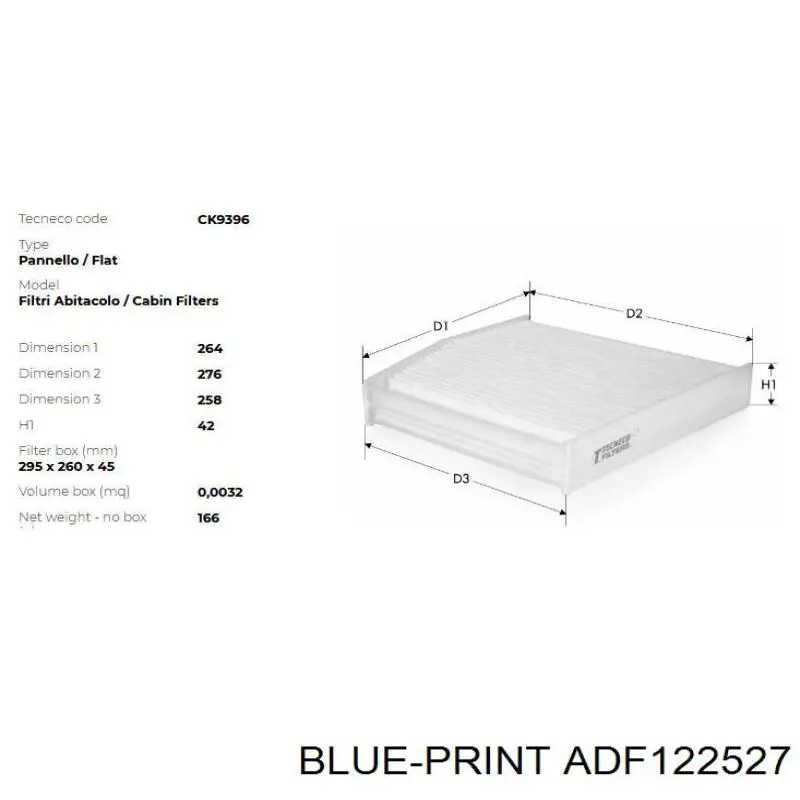 ADF122527 Blue Print filtro habitáculo