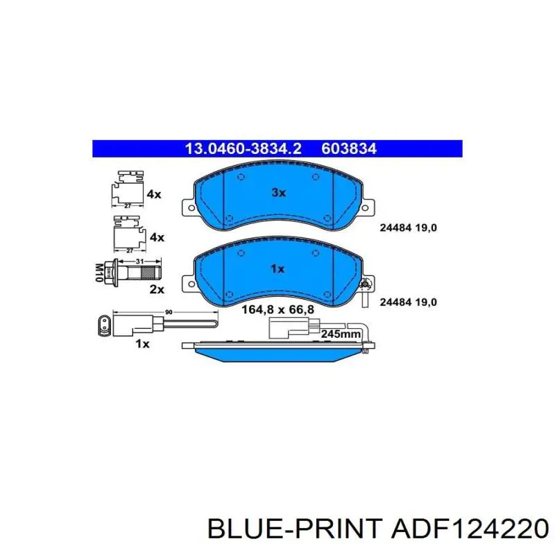 ADF124220 Blue Print pastillas de freno delanteras