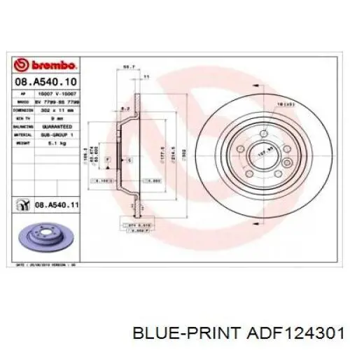 CD7616S Bremsi Freno de disco trasero