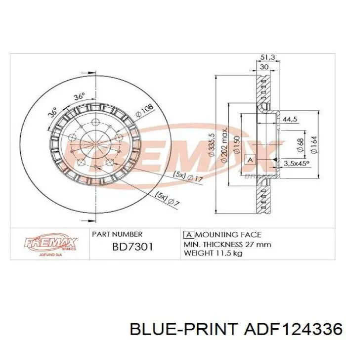 Disco de freno 4963100900 JP Group