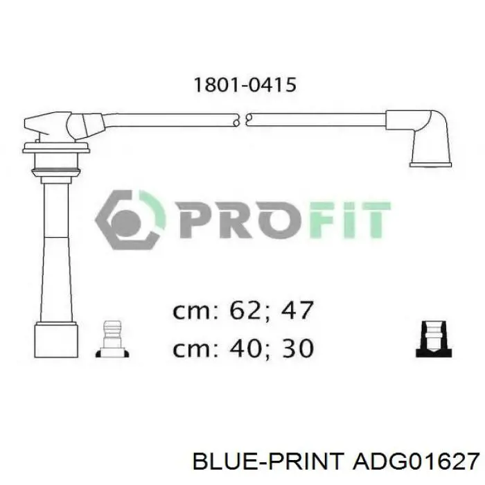 Cables de bujías ADG01627 Blue Print