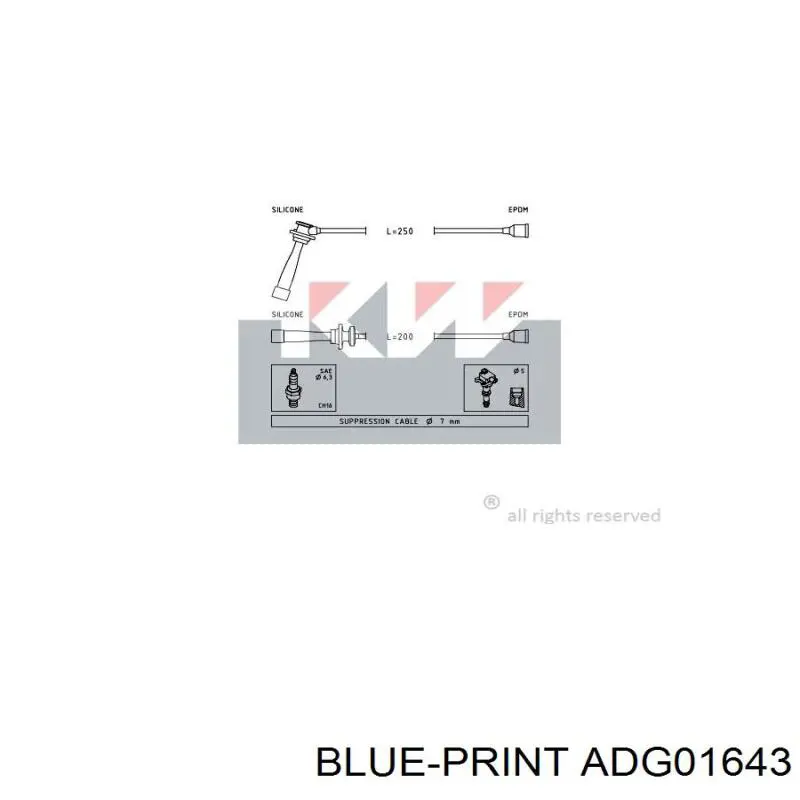 ADG01643 Blue Print cable de encendido, cilindro №1