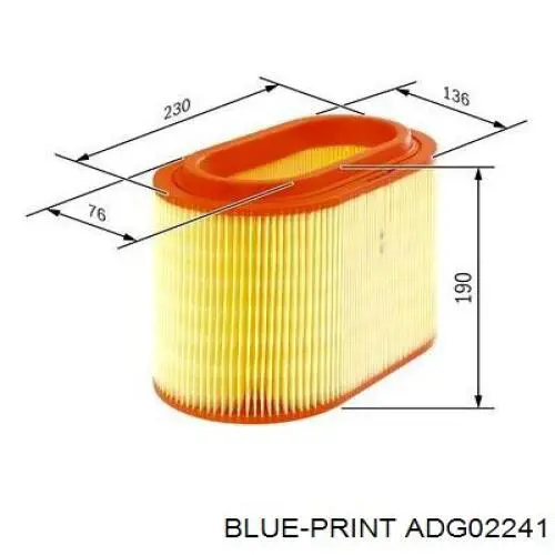 Filtro aire Blue Print ADG02241