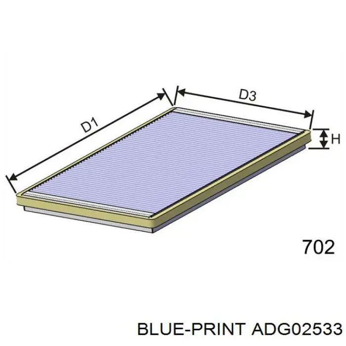 ADG02533 Blue Print filtro habitáculo