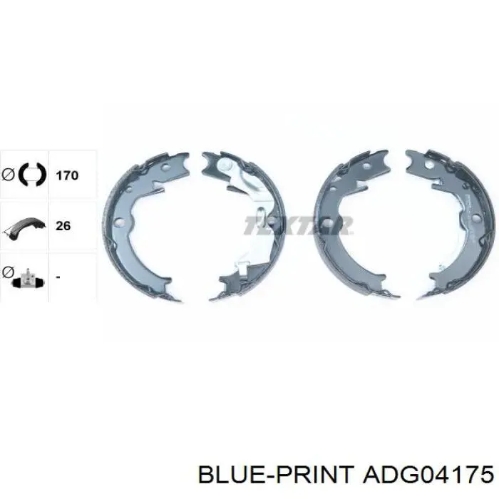 ADG04175 Blue Print juego de zapatas de frenos, freno de estacionamiento