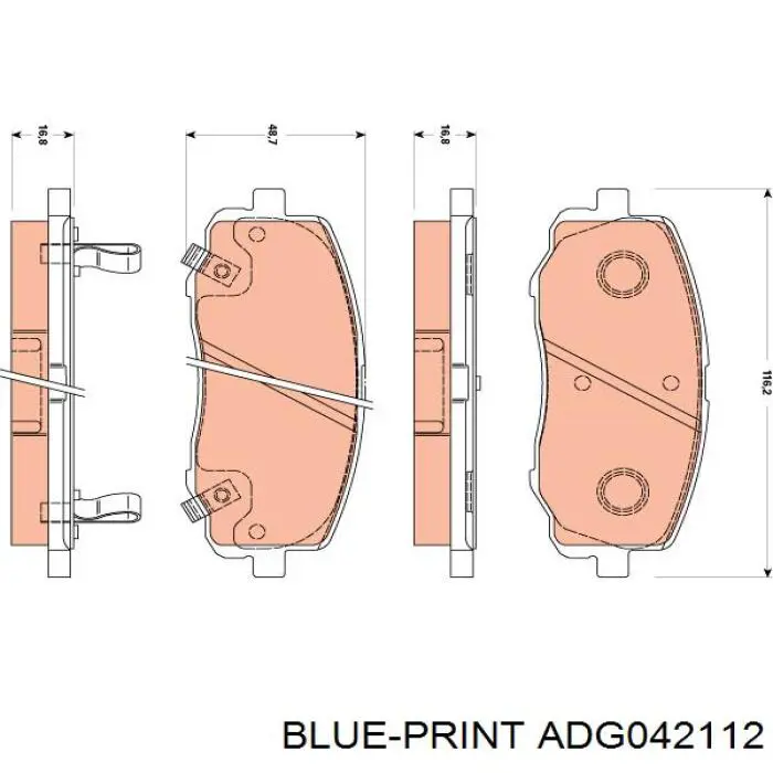 ADG042112 Blue Print pastillas de freno delanteras
