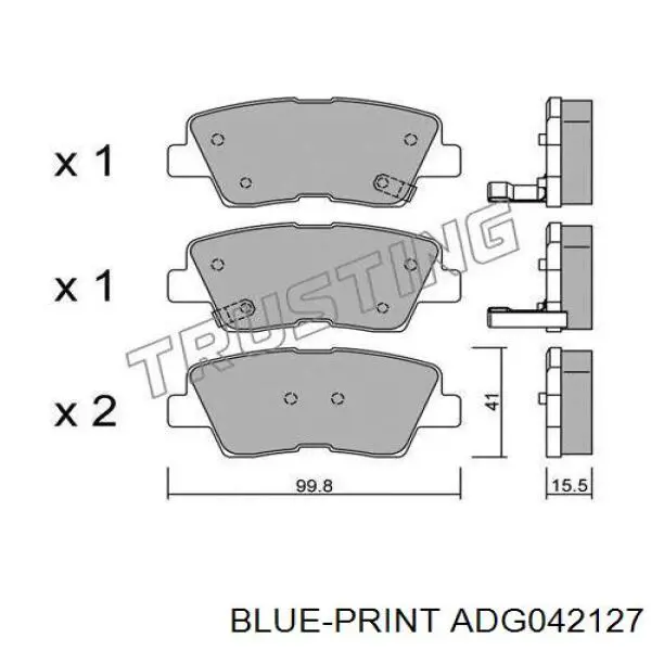 Comprar ADG042127 Blue Print Pastillas de freno traseras