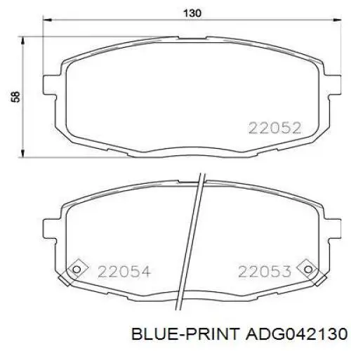 ADG042130 Blue Print pastillas de freno delanteras