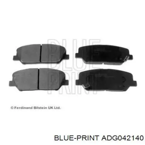 Pastiglie Freno Anteriori Blue Print ADG042131 Con Staffa, Larghezza 47.6 Mm, Lunghezza 110 Mm