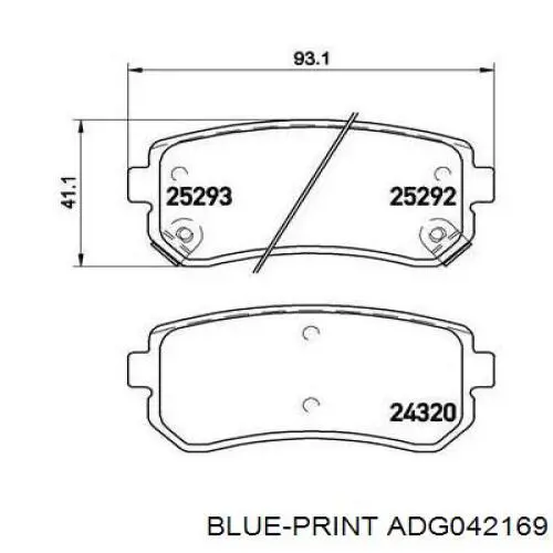 Comprar ADG042169 Blue Print Pastillas de freno traseras