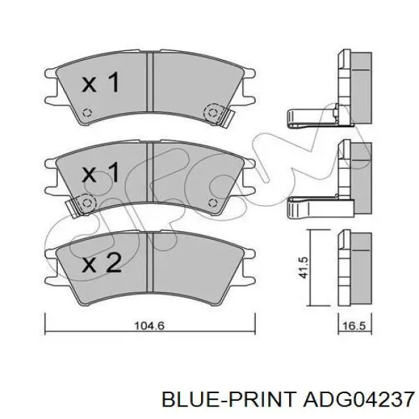 ADG04237 Blue Print pastillas de freno delanteras