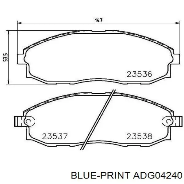 ADG04240 Blue Print pastillas de freno delanteras