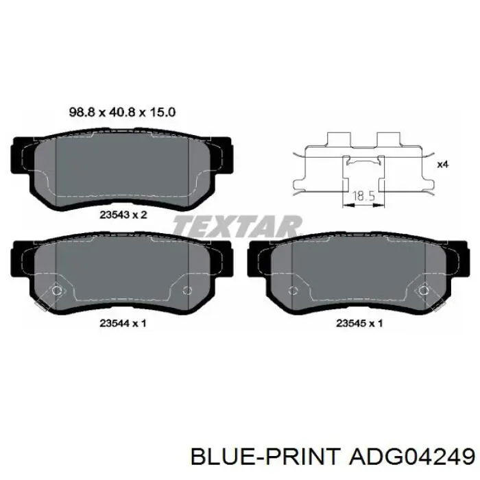 Pastillas traseras de freno Blue Print ADG04249 precio, desde 17,91 EUR