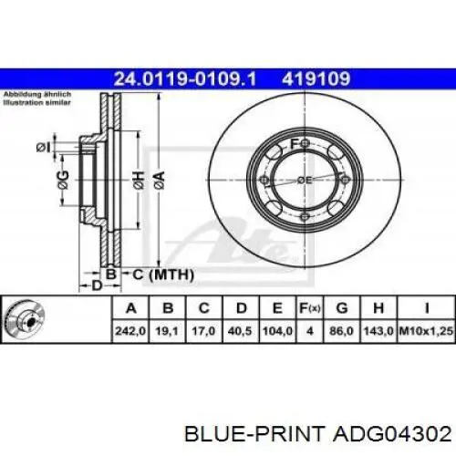 Freno de disco delantero Hyundai Accent 1