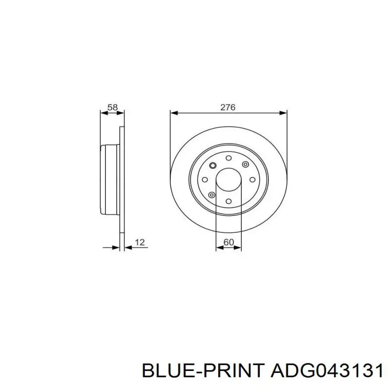 ADG043131 Blue Print disco de freno trasero