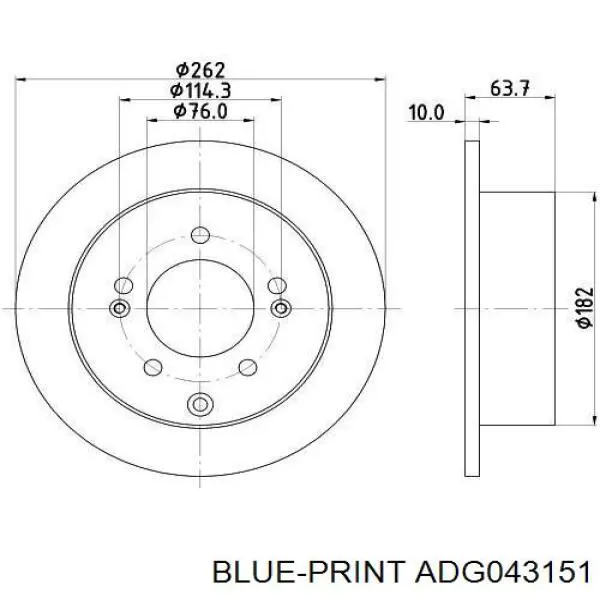 Disco de freno trasero 584110Q300 Hyundai/Kia