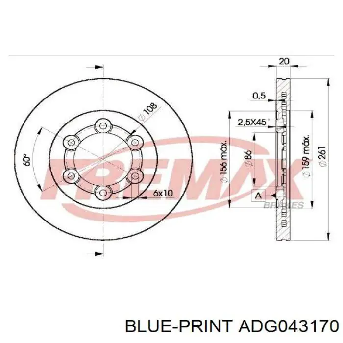 Disco de freno DI004C Japan Parts